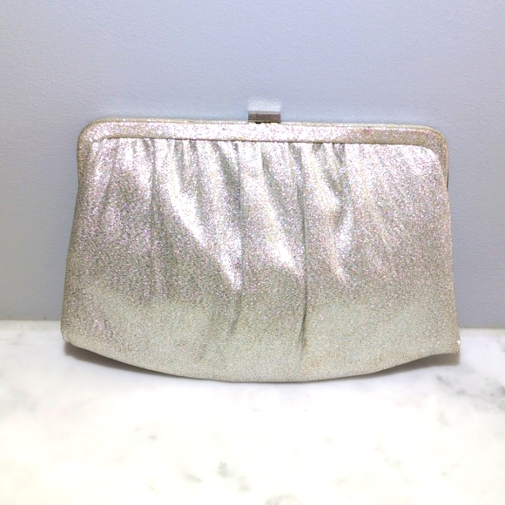 Vintage Silver Clutch / Ande' Sparkling Clutch